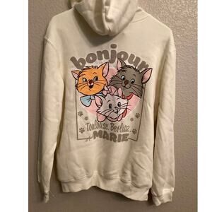 NWT Disney Aristocats: Toulouse Berlioz and Marie Cream Zip Hoodie M